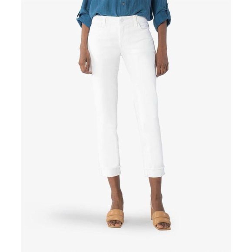 Kut from the Kloth White Cropped Ankle Jeans